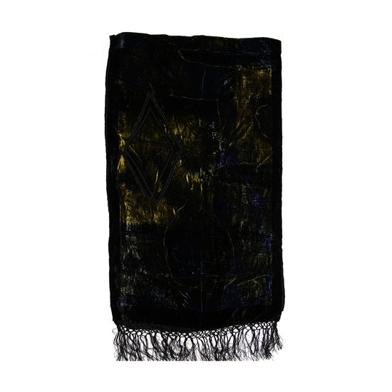 Multicoloured Devore Velvet Scarf with Border