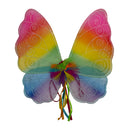 Glitter Rainbow Butterfly Wings with Lace & Ribbon