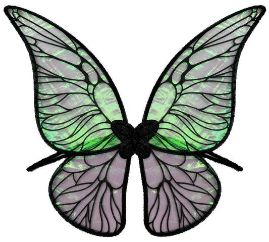 Iridescent Green Detailed Butterfly Wings