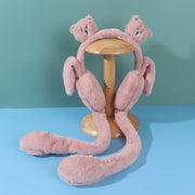 Teddy Bear Earmuffs with Flapping Ears (Squeeze Tails)