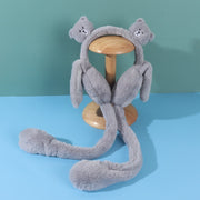 Teddy Bear Earmuffs with Flapping Ears (Squeeze Tails)