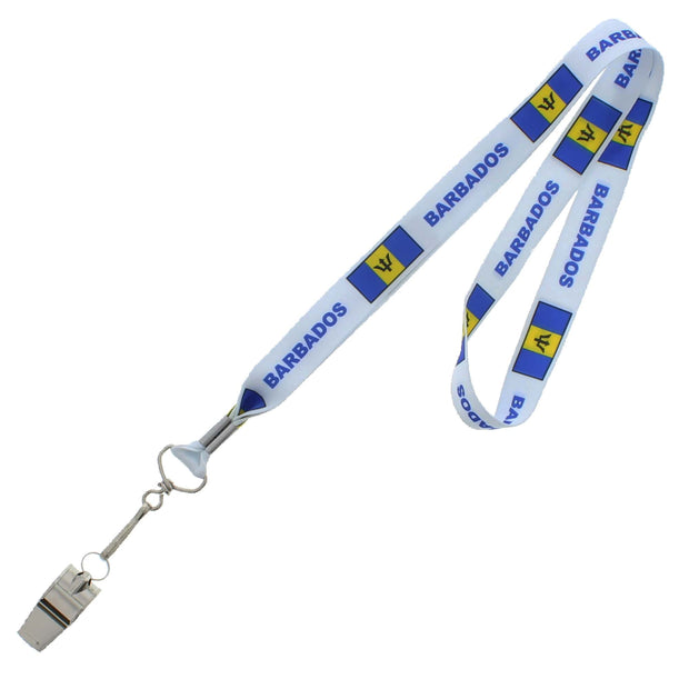 Metal Whistle on Barbados Lanyard
