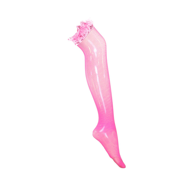Neon Pink Mid-Thigh Stockings