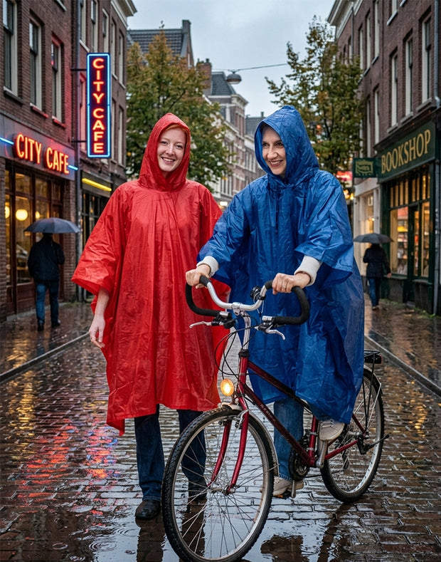 Assorted Waterproof Vinyl Hooded Reusable Lightweight Poncho
