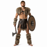 Set of 6 Faux Fur Fluffy Viking Warrior Costume Set