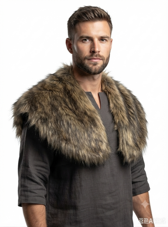 Faux Fur Viking Warrior Shoulder Cape Collar