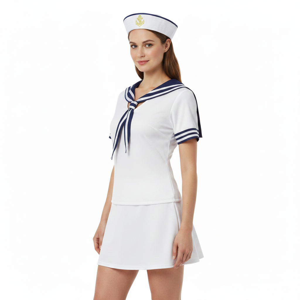 Fancy Dress Sailor Hat & Scarf Set