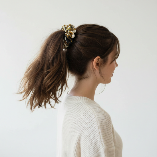 Rope & Chain Print Hair Scrunchie