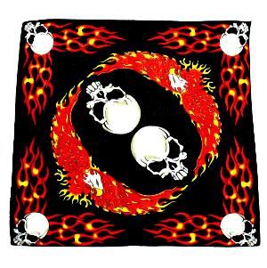 Flaming Skulls & Eagles Bandana
