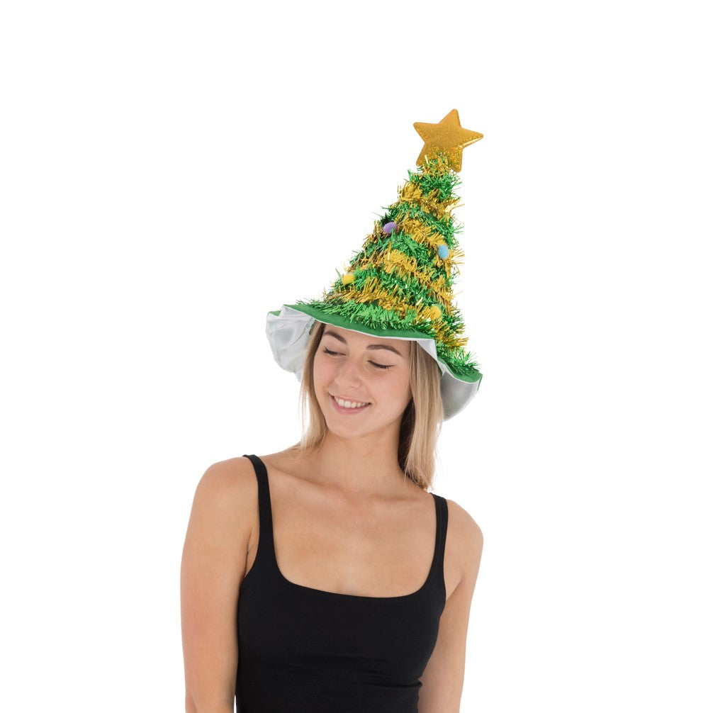 Large Christmas Tree Hat with Golden Star