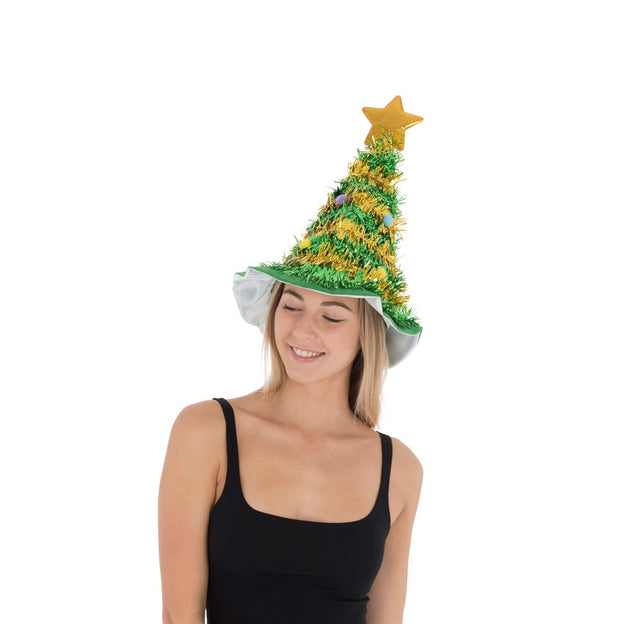 Large Christmas Tree Hat with Golden Star