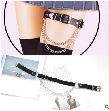 PU Elasticated Double Chain Garter