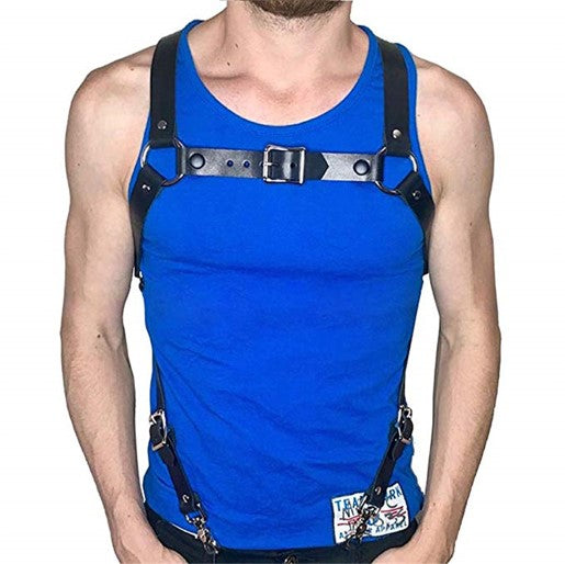 PU Leather Chest Body Steampunk Belt  Harness