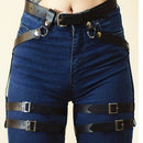Buckled PU Leather Body Harness/ Garter Belt
