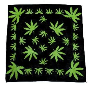 Large Leaf on Black Bandana