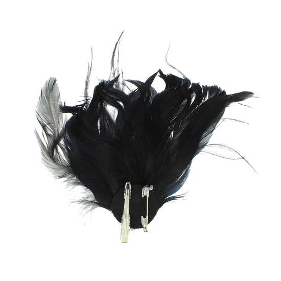 Black Feather Facinator on Clip and Brooch Pin