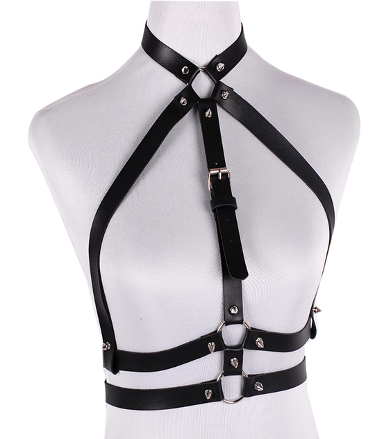 PU Leather Bra & Waist Harness