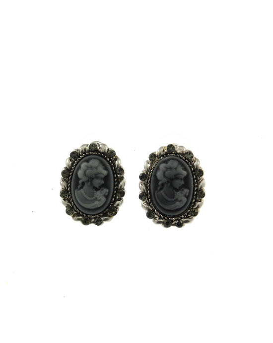 Cameo Earrings with Stones