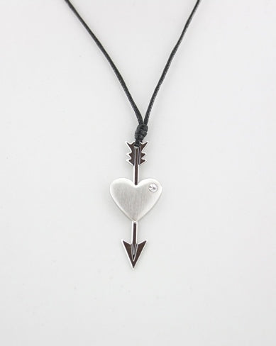 Heart with Arrow Thong Necklace