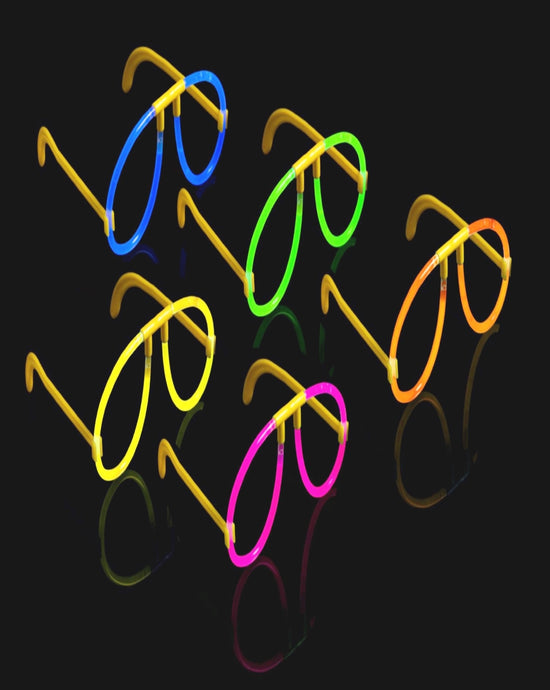 8 inch Glow in the Dark Glasses Assorted