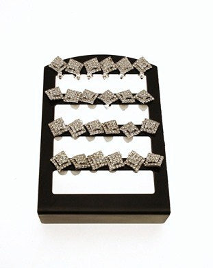 Stone Square-Shaped Clip-on Earrings