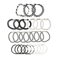 Hair Elastics Black / White mix 24pcs / Card