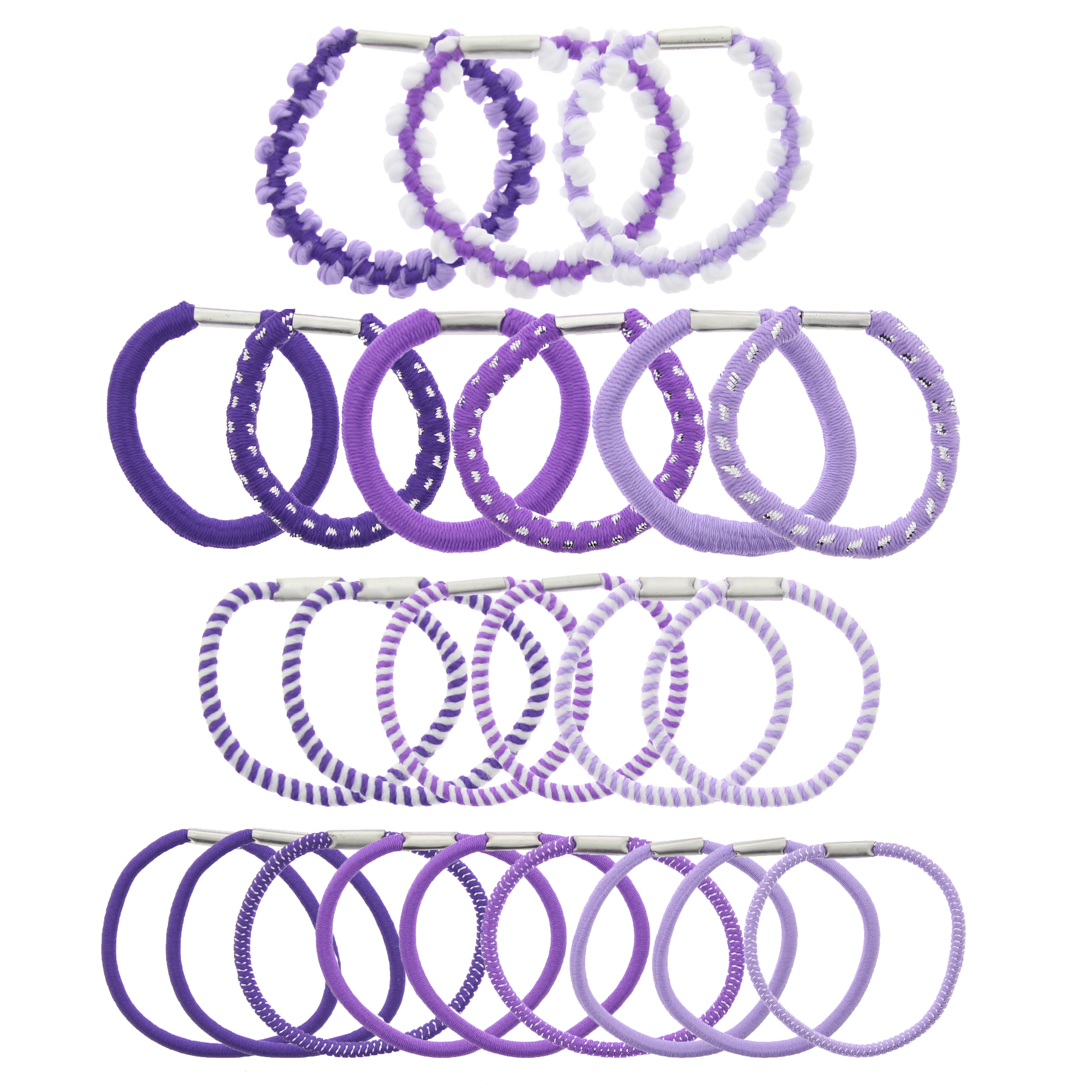 Hair Elastics Black / White mix 24pcs / Card