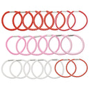 Hair Elastics Red/Pink/White mix 20pcs/card