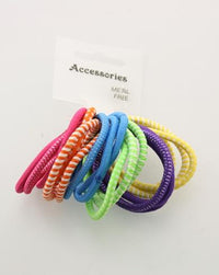 Metal Free Hair Elastics Mix 18pcs/card