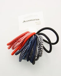 Metal Free Hair Elastics Mix 18pcs/card
