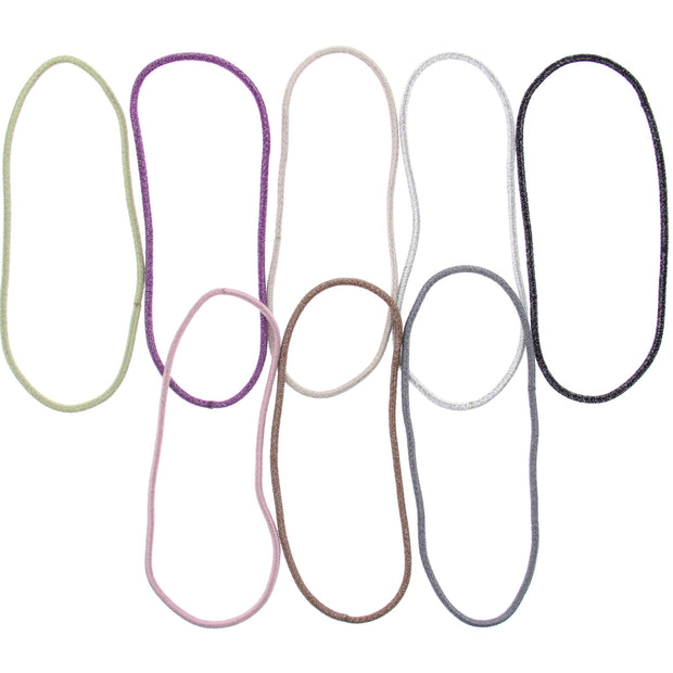 8 on a Card Thin Assorted Metal Free Head Elastics