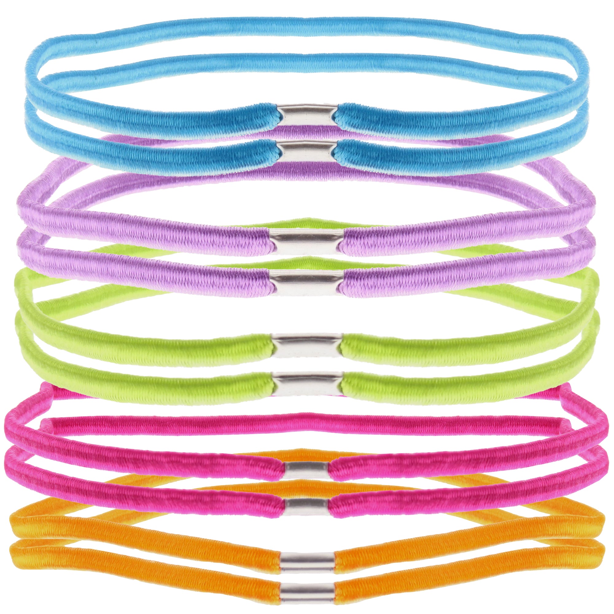 Card of 10 Assorted Brights Head Elastics
