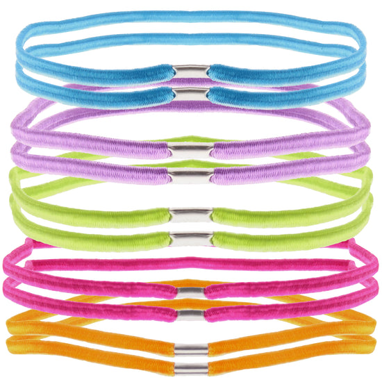 Card of 10 Assorted Brights Head Elastics