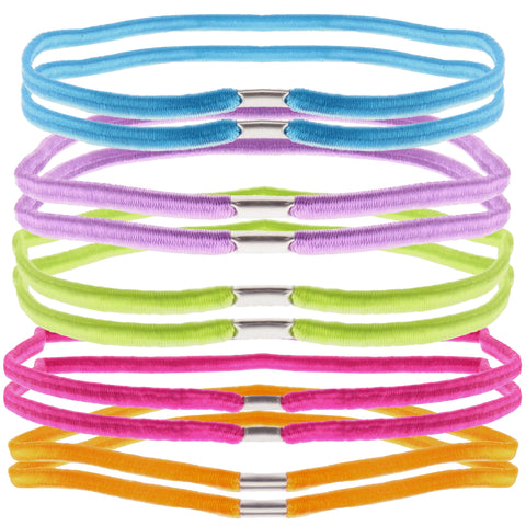 10 on a Card Assorted Brights Head Elastics