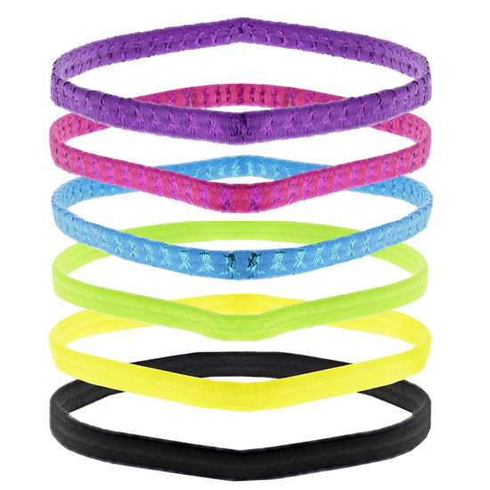 Card of 6  Bright Lurex Metal Free Head Elastics
