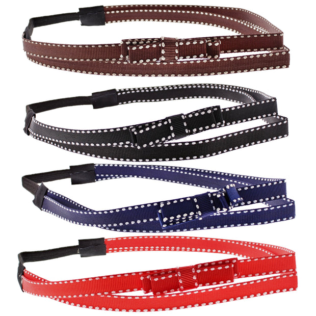 Assorted Single Bow & Border Metal Free Head Elastics