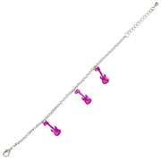 Pink Electric Guitar Bracelet with Diamante Stones