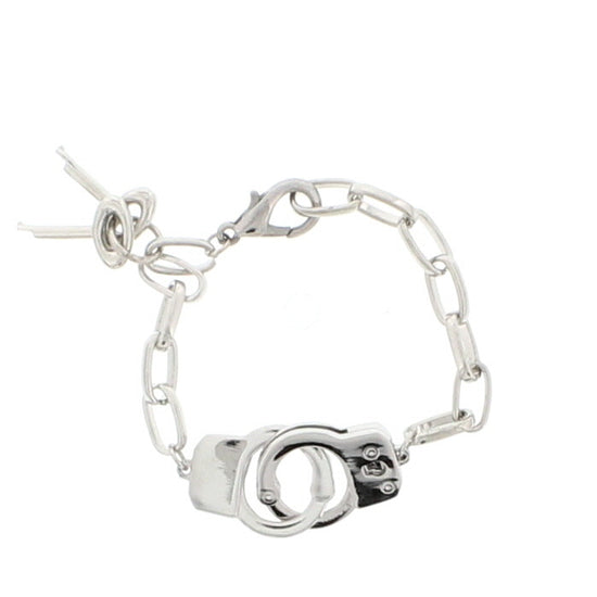 Silver Bracelet with Handcuff Clasp & Keys
