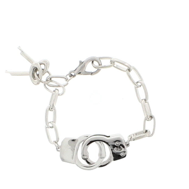 Silver Bracelet with Handcuff Clasp & Keys
