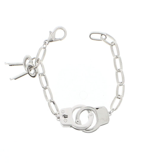 Silver Bracelet with Handcuff Clasp & Keys