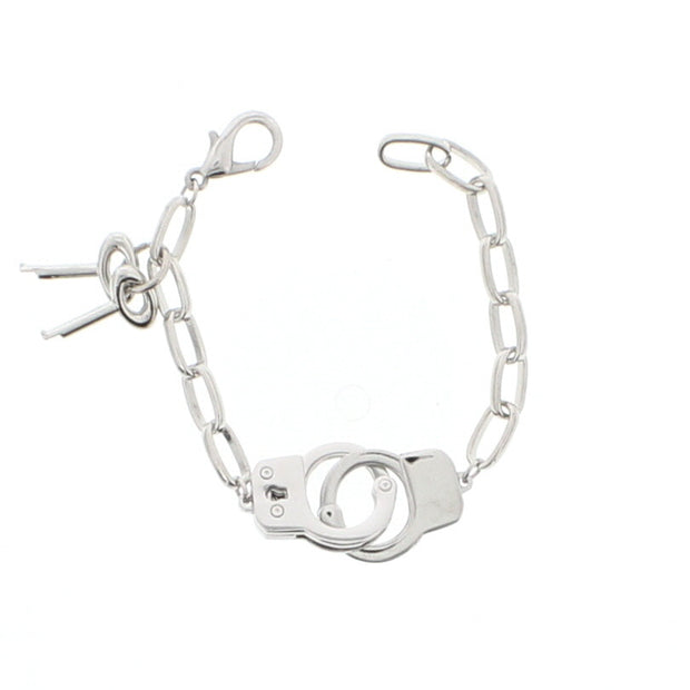 Silver Bracelet with Handcuff Clasp & Keys