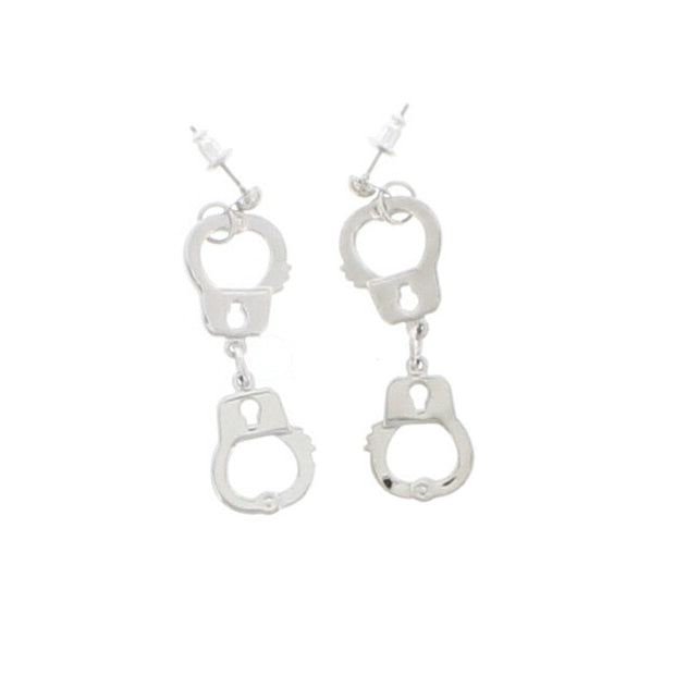 Silver Handcuff Earrings