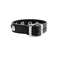 1-Row Studded PU Leather Bracelet with Buckle