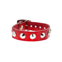 1-Row Studded PU Leather Bracelet with Buckle
