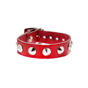 1-Row Conical Studded Leather Bracelet with Buckle