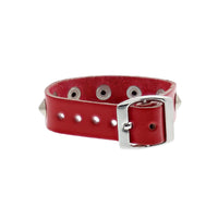 1-Row Studded PU Leather Bracelet with Buckle