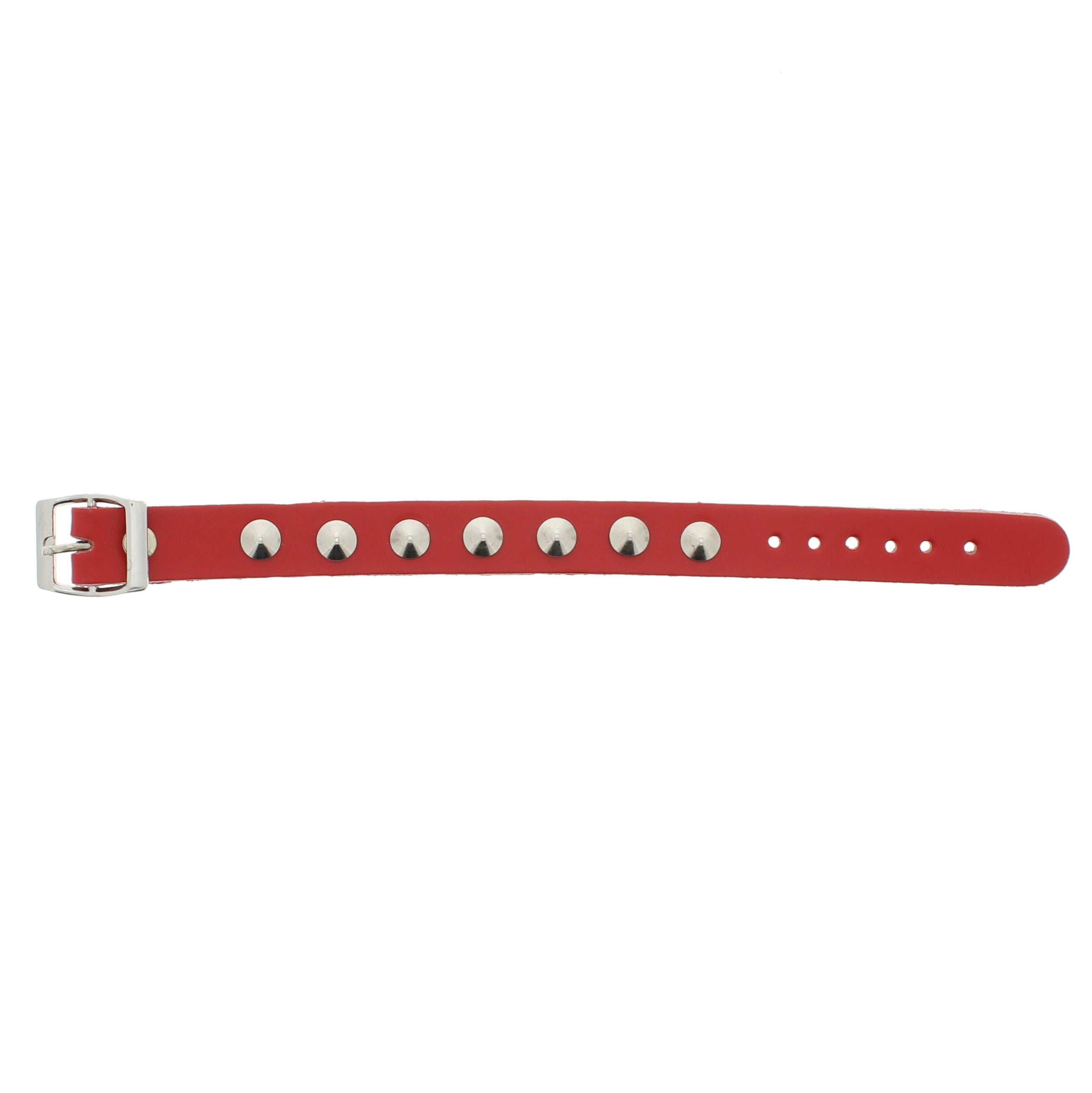 1-Row Studded PU Leather Bracelet with Buckle