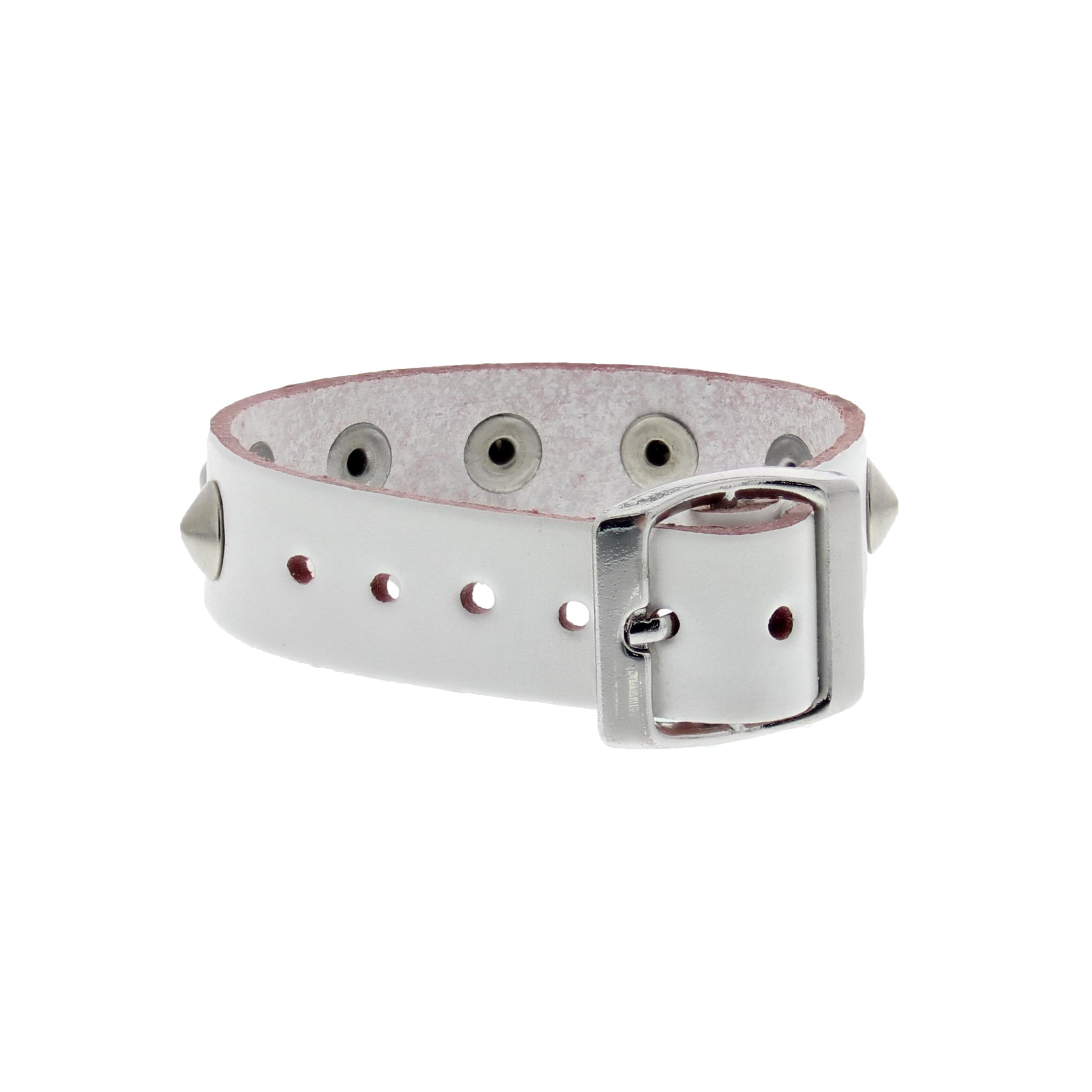 1-Row Studded PU Leather Bracelet with Buckle