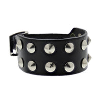 2-Row Studded PU Bracelet with Buckle