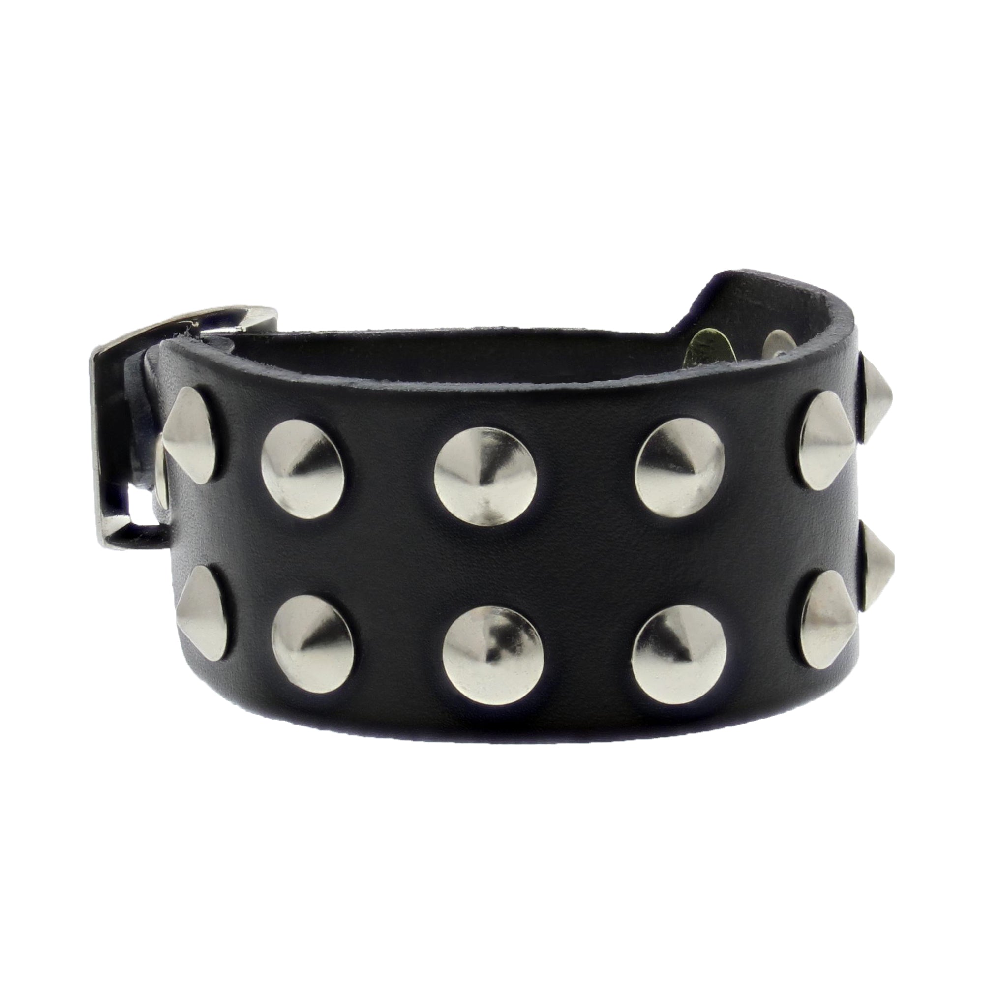 2-Row Studded PU Bracelet with Buckle